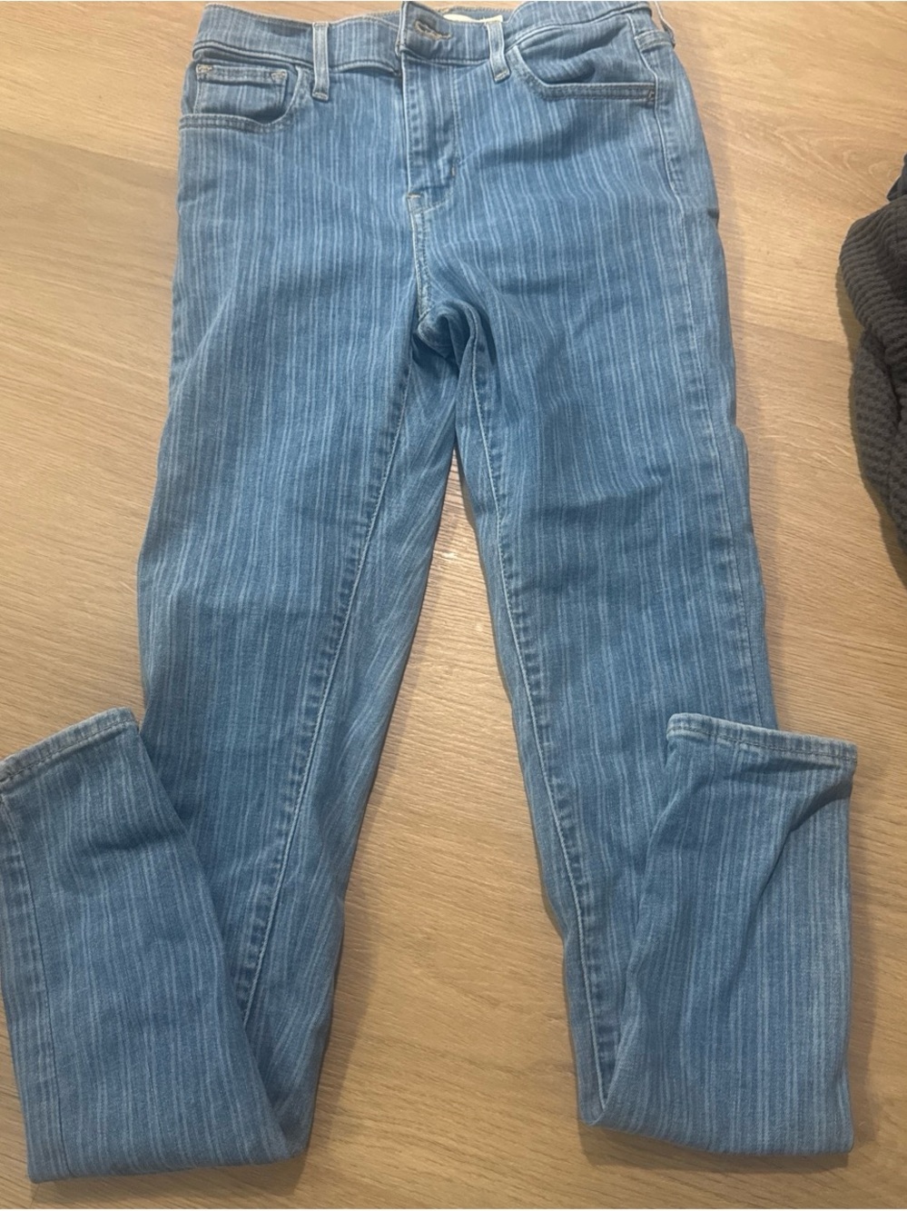 Levi's Women's Light Blue Pinstriped Skinny Jeans